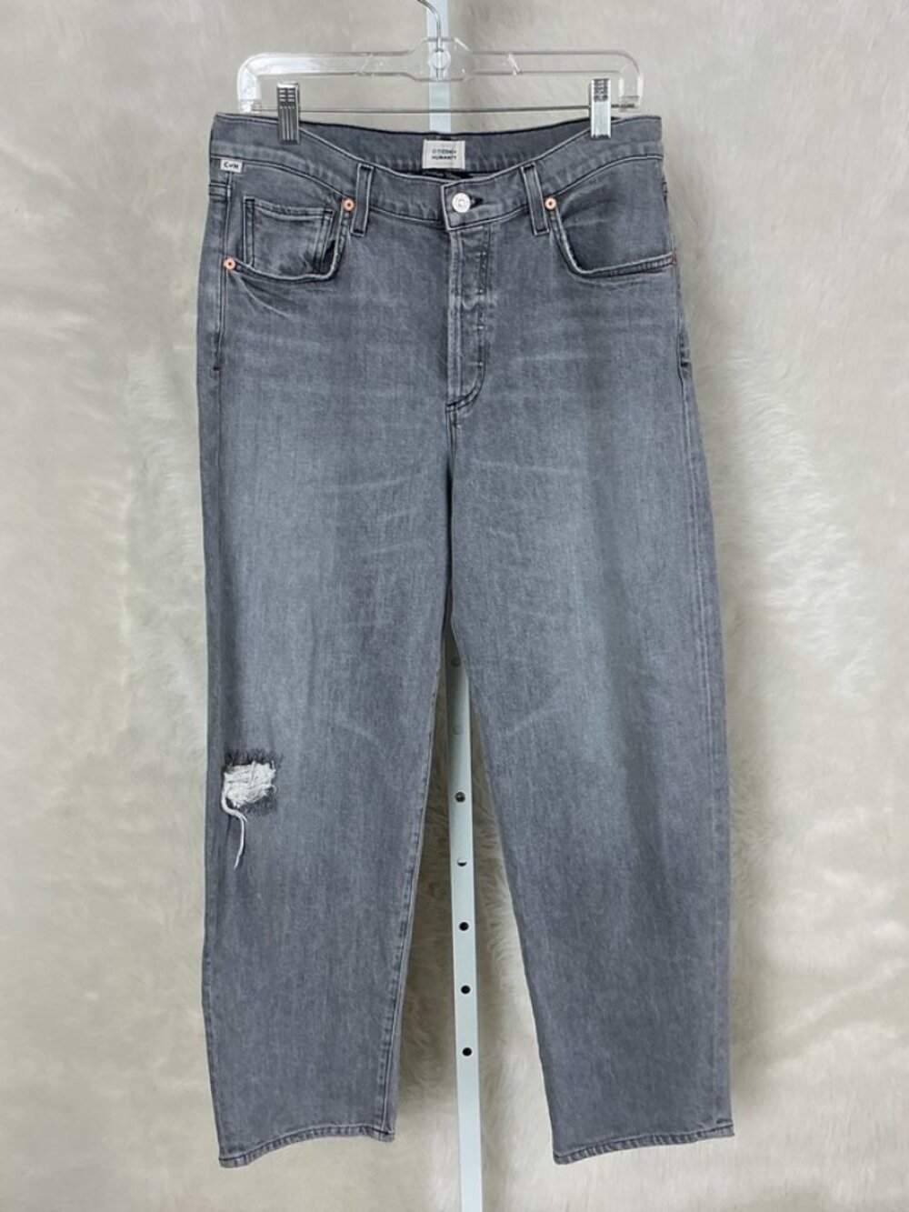 Citizens of Humanity Organic Cotton Distressed Dylan Roll Up Cropped Jeans 31